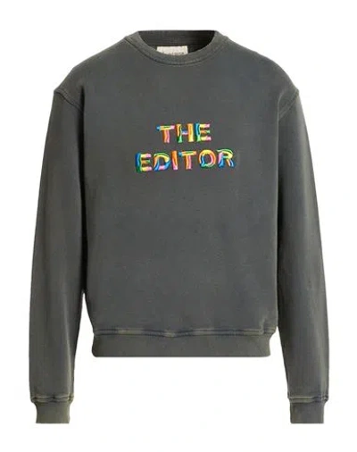 The Editor Man Sweatshirt Military Green Size L Cotton