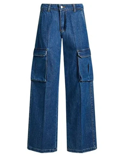 The Editor Woman Jeans Blue Size 6 Cotton, Elastane