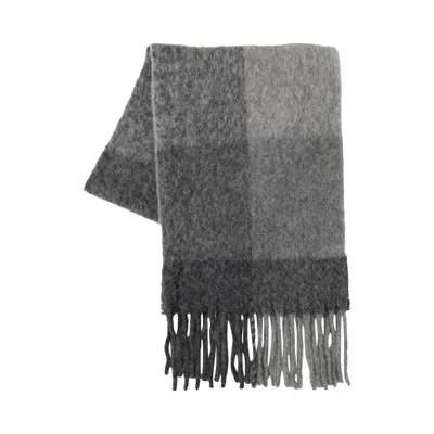 Pre-owned The Elder Statesman Alpaca Blend Check Scarf 'heather Grey Check' | Men's Size Onesize In Gray