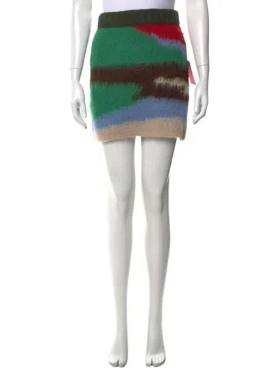 Pre-owned The Elder Statesman Alpaca Mini Skirt W/ Tags In Multi