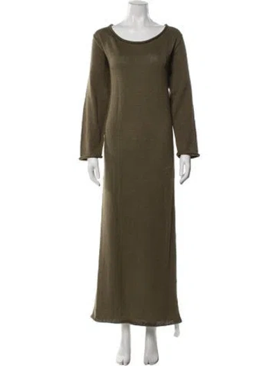 Pre-owned The Elder Statesman Bateau Neckline Long Dress W/ Tags In Green