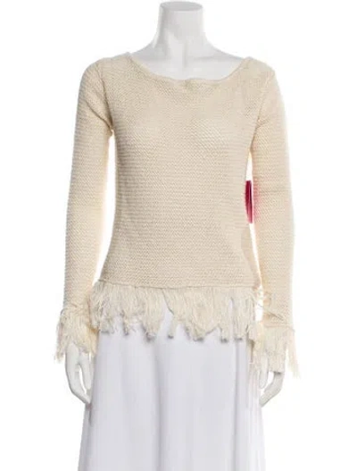 Pre-owned The Elder Statesman Bateau Neckline Sweater W/ Tags In Neutrals