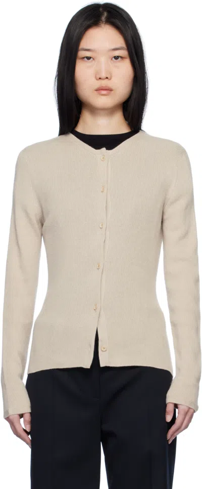 The Elder Statesman Beige Delicash Cardigan In 270 Oatmeal