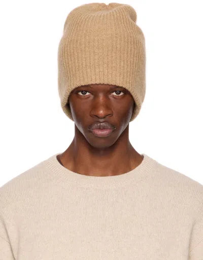 The Elder Statesman Beige Watchman Beanie In Neutral