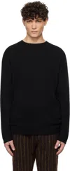 The Elder Statesman Black Heavy Delicash Sweater In Black