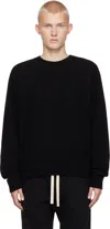 THE ELDER STATESMAN BLACK SIMPLE CREW SWEATER