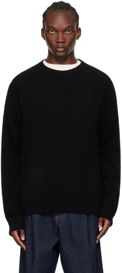 The Elder Statesman Black Simple Sweater In 001 Black