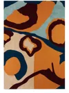 The Elder Statesman Blue & Yellow Ollio Edition Aerial Blanket In Pck/apr/mrn/trk/khk/
