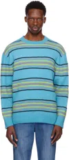 The Elder Statesman Nimbus Reef Striped Cashmere-blend Knit Sweatshirt