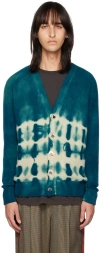 The Elder Statesman Blue Vision Cardigan In Blue