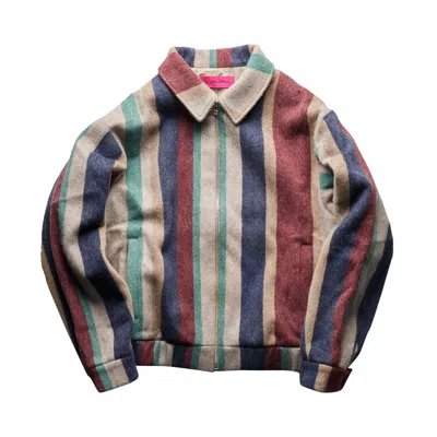 Pre-owned The Elder Statesman Brushed Striped Member Jacket 'brushed Wool Stripe' | Multi-color | Men's Size X