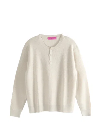 The Elder Statesman Buttoned Knitwear Sweater In White