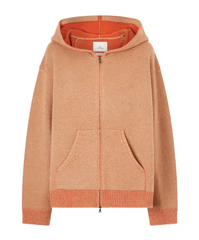 The Elder Statesman Canyon Cashmere Zip-up Hoodie In Orange
