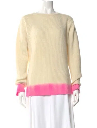Pre-owned The Elder Statesman Cashmere Bateau Neckline Sweater In Neutral