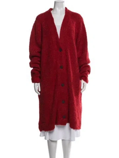 Pre-owned The Elder Statesman Cashmere Coat In Red