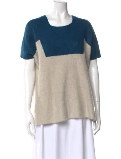 Pre-owned The Elder Statesman Cashmere Colorblock Pattern Sweater In Neutrals