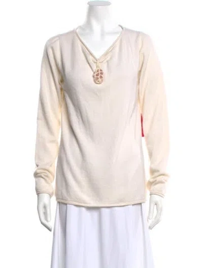 Pre-owned The Elder Statesman Cashmere Cowl Neck Sweater W/ Tags In Neutral