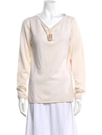 Pre-owned The Elder Statesman Cashmere Cowl Neck Sweater W/ Tags In Neutral