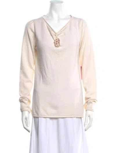 Pre-owned The Elder Statesman Cashmere Cowl Neck Sweater W/ Tags In Neutral