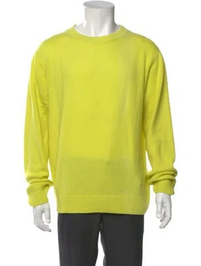 Pre-owned The Elder Statesman Cashmere Crew Neck Pullover In Green