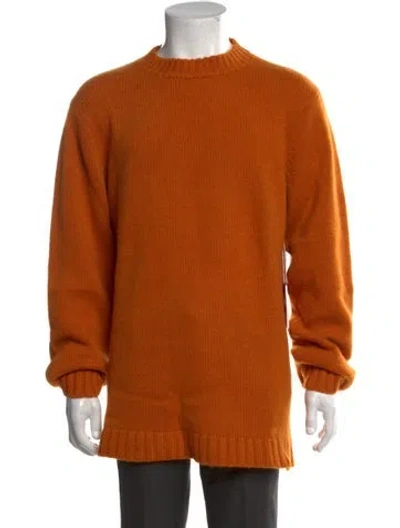 Pre-owned The Elder Statesman Cashmere Crew Neck Pullover W/ Tags In Orange