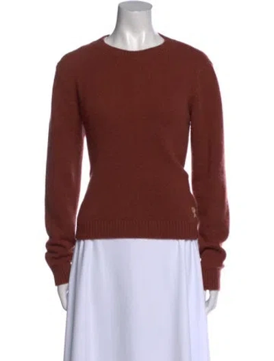 Pre-owned The Elder Statesman Cashmere Crew Neck Sweater In Brown