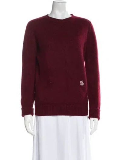 Pre-owned The Elder Statesman Cashmere Crew Neck Sweater In Burgundy