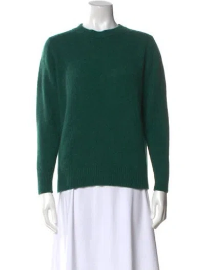 Pre-owned The Elder Statesman Cashmere Crew Neck Sweater In Green