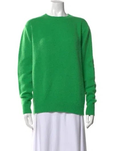 Pre-owned The Elder Statesman Cashmere Crew Neck Sweater In Green