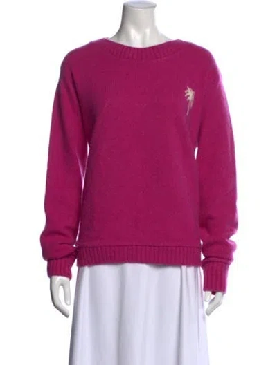 Pre-owned The Elder Statesman Cashmere Crew Neck Sweater In Pink