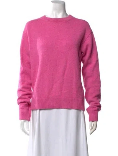 Pre-owned The Elder Statesman Cashmere Crew Neck Sweater In Pink