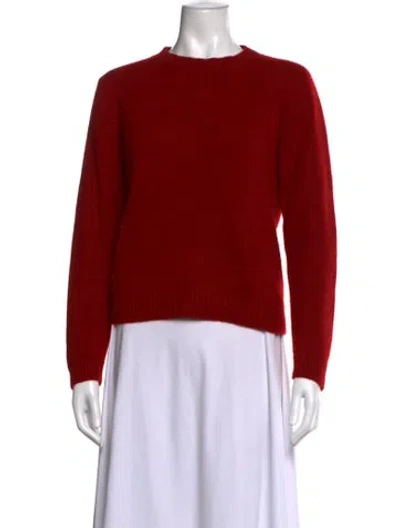 Pre-owned The Elder Statesman Cashmere Crew Neck Sweater In Red