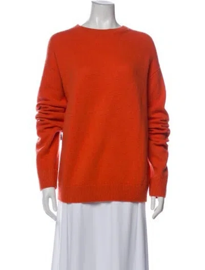 Pre-owned The Elder Statesman Cashmere Crew Neck Sweater W/ Tags In Orange