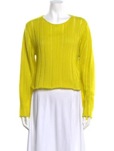 Pre-owned The Elder Statesman Cashmere Crew Neck Sweater W/ Tags In Yellow