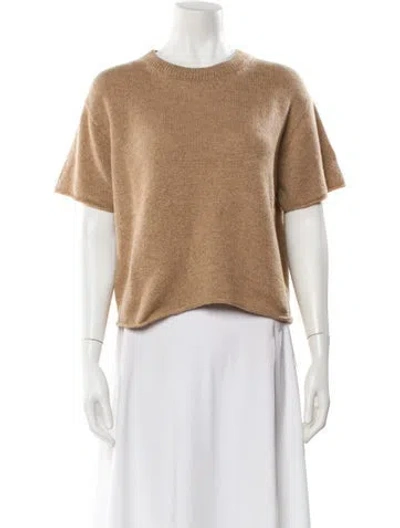 Pre-owned The Elder Statesman Cashmere Crew Neck T-shirt W/ Tags In Neutral