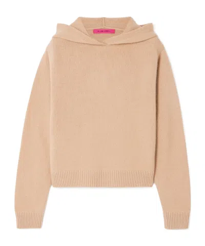 The Elder Statesman Cashmere Cropped Hoodie In Nude