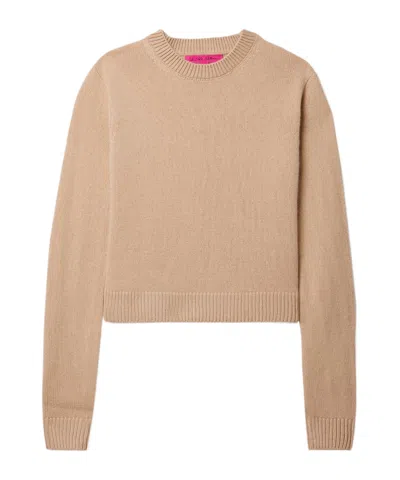 The Elder Statesman Cashmere Cropped Sweater In Nude