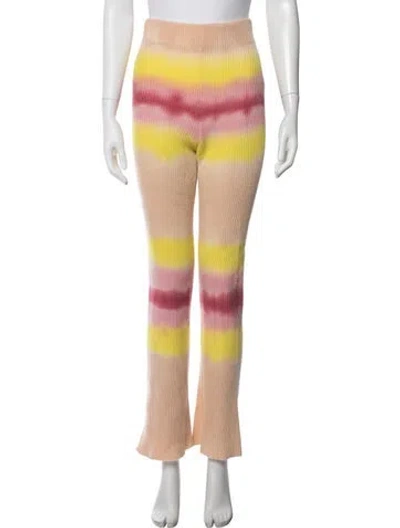 Pre-owned The Elder Statesman Cashmere Flared Pants In Neutral