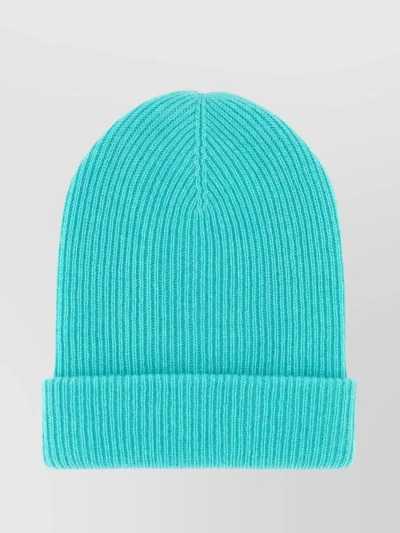 THE ELDER STATESMAN CASHMERE FOLDABLE RIBBED BEANIE HAT