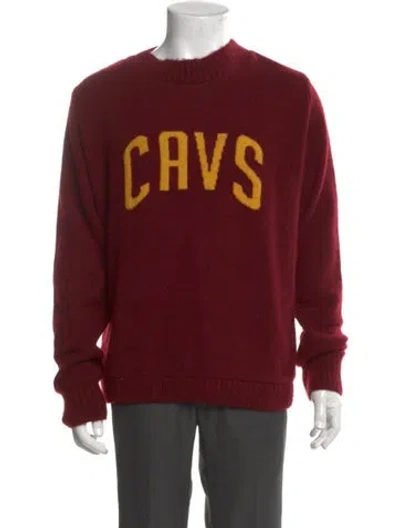 Pre-owned The Elder Statesman Cashmere Graphic Print Pullover In Red
