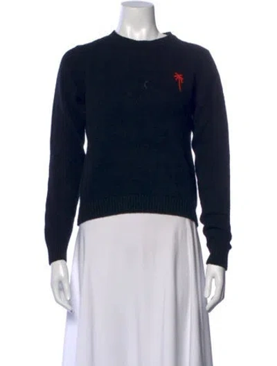 Pre-owned The Elder Statesman Cashmere Graphic Print Sweater In Black