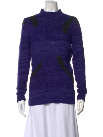 Pre-owned The Elder Statesman Cashmere Graphic Print Sweater In Black/purple