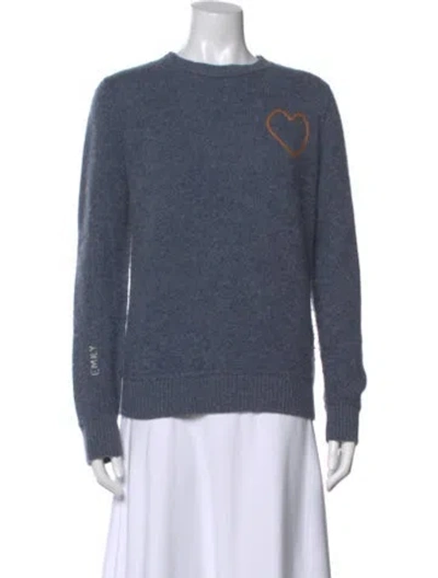 Pre-owned The Elder Statesman Cashmere Graphic Print Sweater In Blue