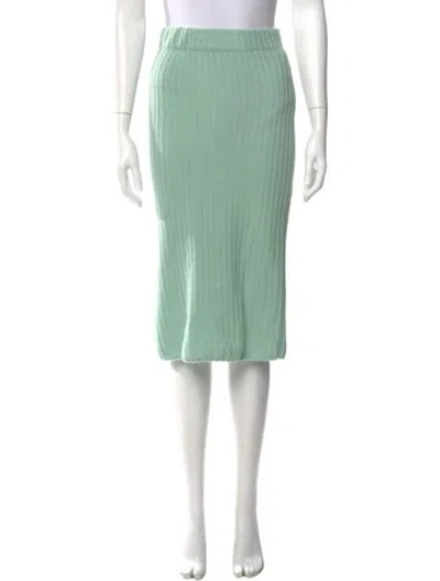Pre-owned The Elder Statesman Cashmere Knee-length Skirt W/ Tags In Green