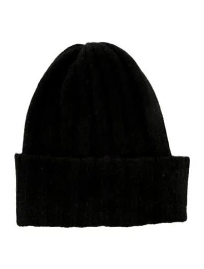 Pre-owned The Elder Statesman Cashmere Knit Beanie In Black