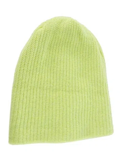 Pre-owned The Elder Statesman Cashmere Knit Beanie In Green