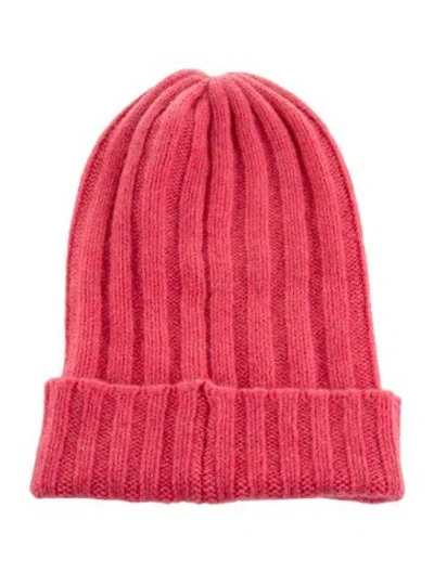 Pre-owned The Elder Statesman Cashmere Knit Beanie Hat In Pink