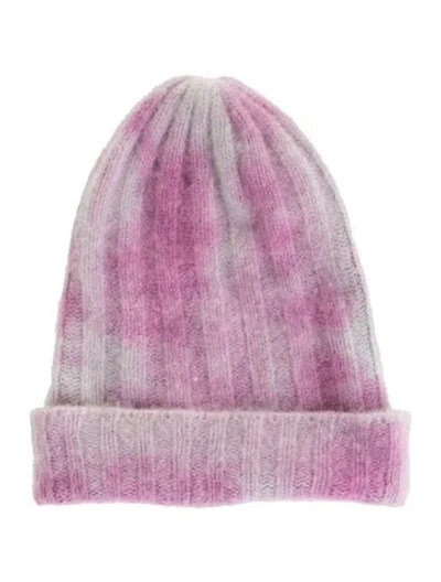 Pre-owned The Elder Statesman Cashmere Knit Beanie In Purple