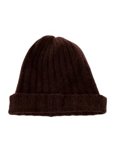 Pre-owned The Elder Statesman Cashmere Knit Beanie W/tags In Brown
