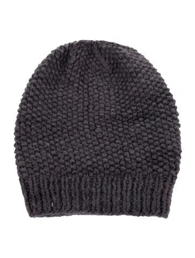 Pre-owned The Elder Statesman Cashmere Knit Hat In Gray